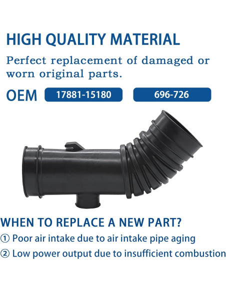 Manguera de entrada de limpiador FIQAPJ para Toyota Corolla 1.6L/1.8L