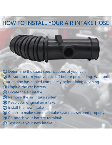 Manguera de entrada de limpiador FIQAPJ para Toyota Corolla 1.6L/1.8L