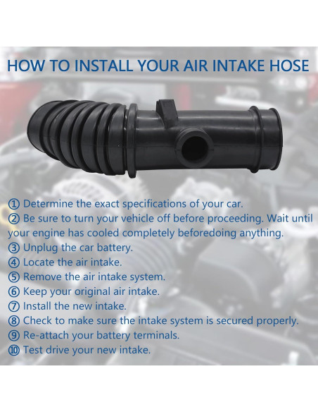 Manguera de entrada de limpiador FIQAPJ para Toyota Corolla 1.6L/1.8L