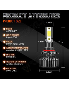 Luces Antiniebla VCSZKXLY 9005 Alta Potencia para Toyota RAV4 2013-2015 2