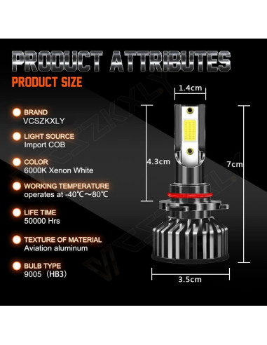 Luces Antiniebla VCSZKXLY 9005 Alta Potencia para Toyota RAV4 2013-2015
