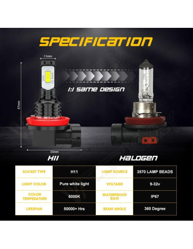 Luces Antiniebla VCSZKXLY 9005 Alta Potencia para Toyota RAV4 2013-2015