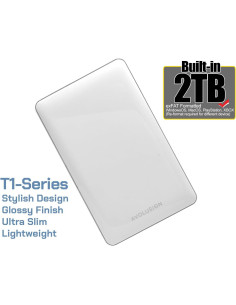 Disco Duro Externo Avolusion T1 2TB USB 3.0 Blanco 2