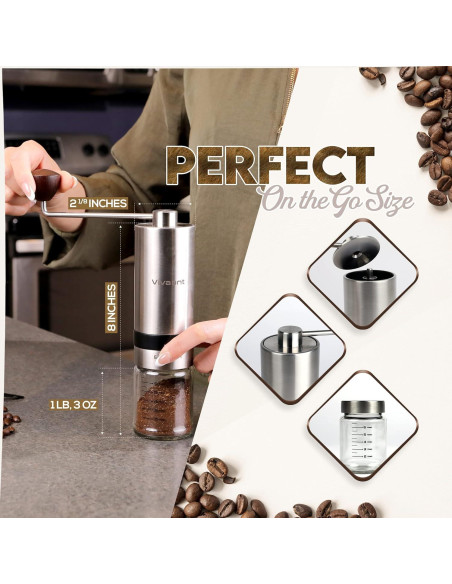 Molino de Café Manual Vivaant con Muela de Acero Inoxidable 32g Molino de Café Manual Vivaant con Muela de Acero Inoxidable 32g