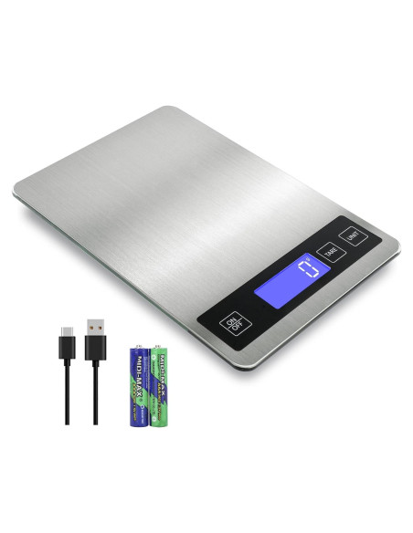 Escala de Cocina Digital 10kg Ionsno, Precisión 1g, Acero Inoxidable