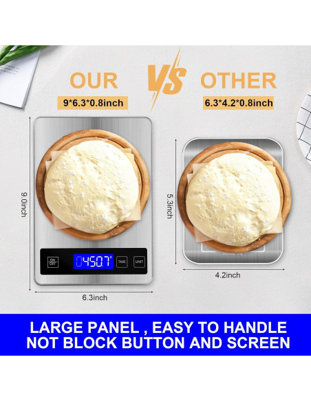 Escala de Cocina Digital 10kg Ionsno, Precisión 1g, Acero Inoxidable