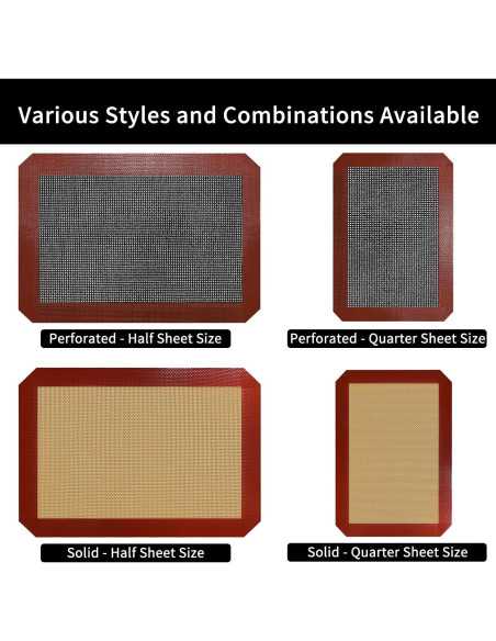 Set de Alfombrillas de Silicona VCHOMY para Hornear 3 Piezas Set de Alfombrillas de Silicona VCHOMY para Hornear 3 Piezas