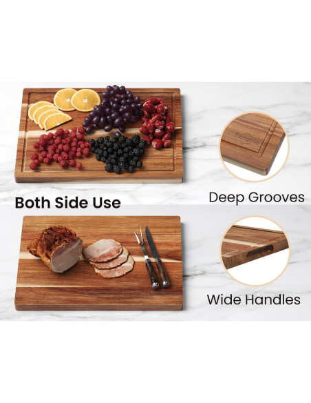 Juego de 3 Tablas de Cortar de Madera de Acacia Fibogollo