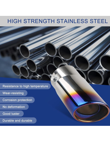 Tubo de Escape Modificado Tesnaao 2.5" Azul Horneado Universal