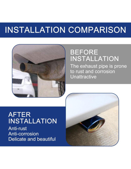 Tubo de Escape Modificado Tesnaao 2.5" Azul Horneado Universal