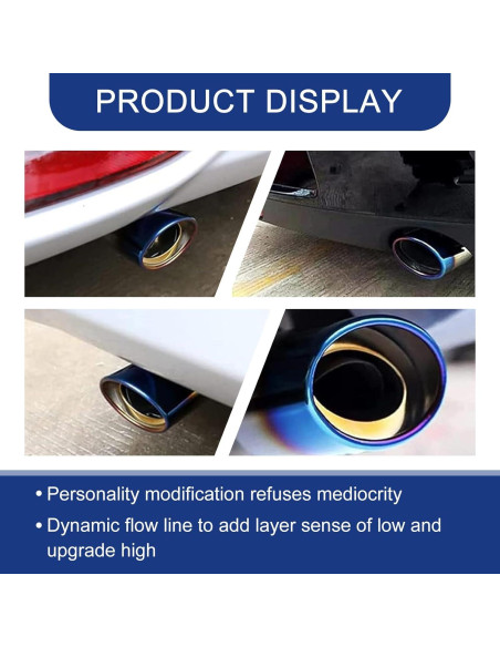 Tubo de Escape Modificado Tesnaao 2.5" Azul Horneado Universal