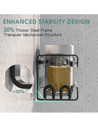 Estante de Especias Colgante LUCYCAZ Negro 2 Pack con 8 Ganchos