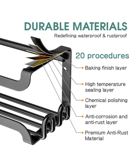 Estante de Especias Colgante LUCYCAZ Negro 2 Pack con 8 Ganchos