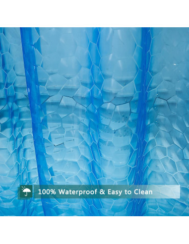 Cortina de Ducha 3D jssablo Azul Impermeable 182.88x182.88 cm