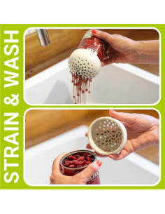 Juego de Coladores Mini SIFTR Apilables ROJO - Silicona Multiuso 2