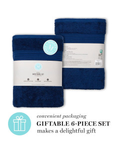 Juego de Toallas de Baño Martha Stewart 6 Piezas Algodón Egipcio 2