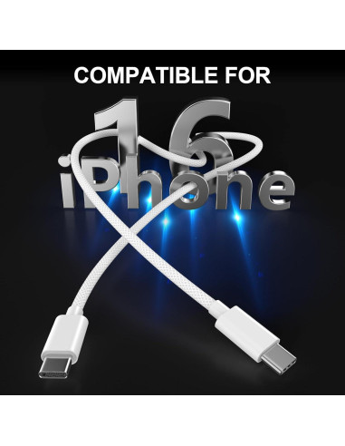 Cable de Carga USB C a C Belcompany 6FT 60W Paquete de 2