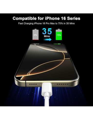 Cable de Carga USB C a C Belcompany 6FT 60W Paquete de 2