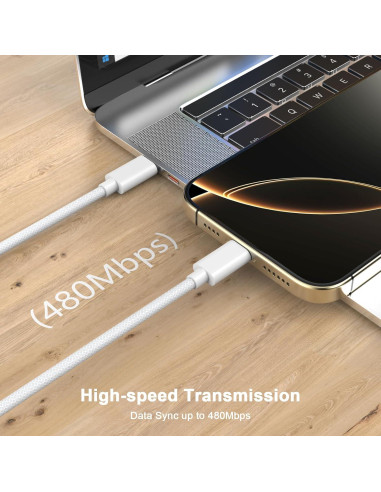 Cable de Carga USB C a C Belcompany 6FT 60W Paquete de 2