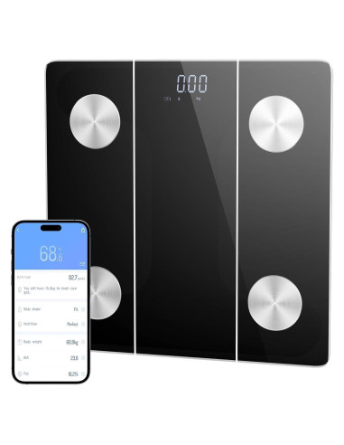 Báscula Digital de Baño Precision Black con Pantalla LCD