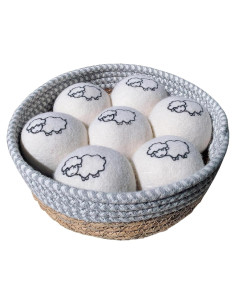 Paquete de 7 Bolas de Secado de Lana Natural Read and Work