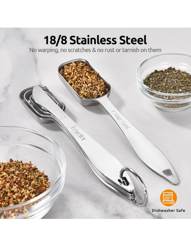 Juego de Cucharas Medidoras U-Taste Acero Inoxidable 7 Piezas