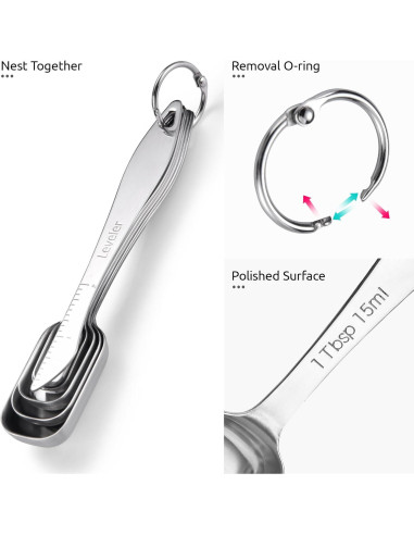 Juego de Cucharas Medidoras U-Taste Acero Inoxidable 7 Piezas
