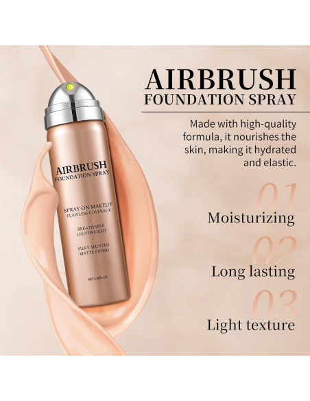 Base de Maquillaje Airbrush AOAZXBB 01 Natural Cobertura Completa