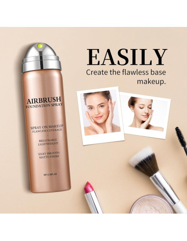 Base de Maquillaje Airbrush AOAZXBB 01 Natural Cobertura Completa