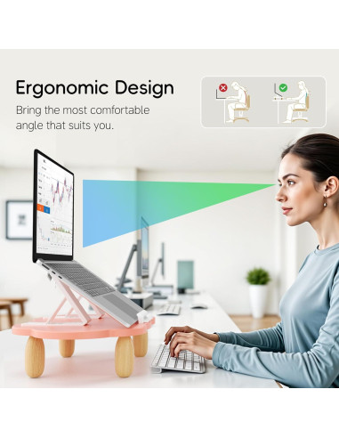 Soporte para Laptop Ajustable AFOOYO Nube Rosa 10-17.3"