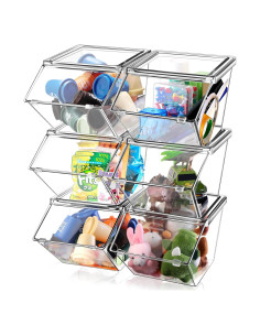 Contenedores de Almacenamiento Plástico Transparente Yerliker 6 Pcs