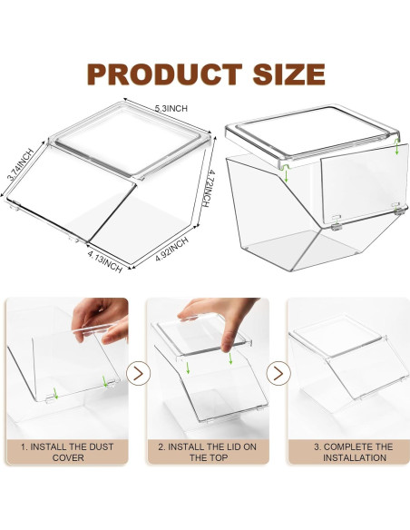 Contenedores de Almacenamiento Plástico Transparente Yerliker 6 Pcs