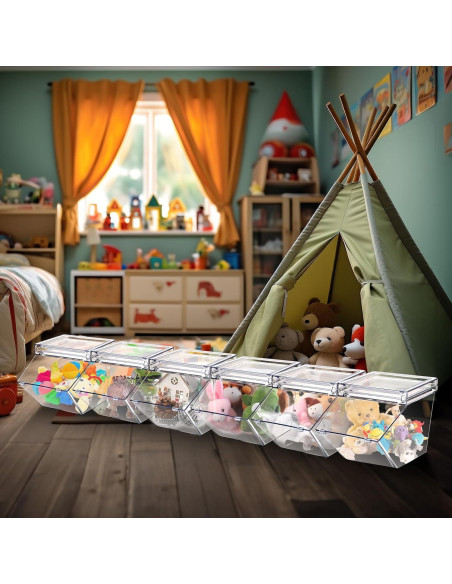 Contenedores de Almacenamiento Plástico Transparente Yerliker 6 Pcs