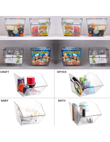 Contenedores de Almacenamiento Plástico Transparente Yerliker 6 Pcs