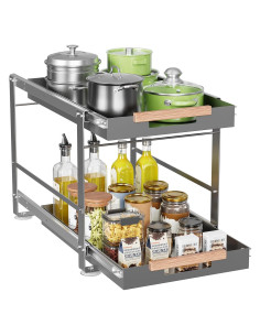 Organizador Bajo Fregadero AndUp 2 Niveles Metal Gris