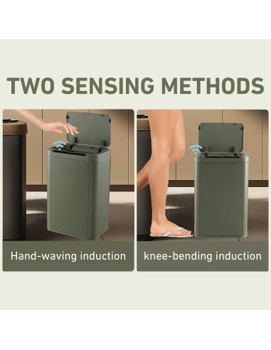 Bote de Basura ELPHECO 20.8L Acero Inoxidable Verde Aguacate