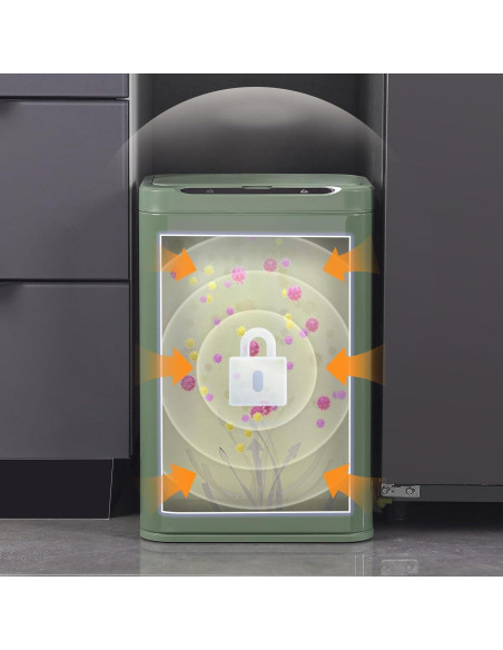 Bote de Basura ELPHECO 20.8L Acero Inoxidable Verde Aguacate