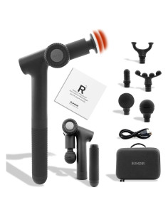 Pistola de Masaje R2PRO con Cabeza Calentada y 6 Accesorios
