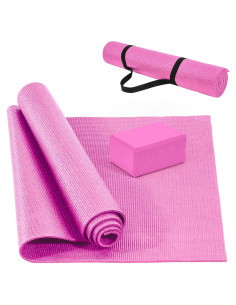 Esteras de Yoga Fitvids Rosa 172.72x60.96cm Antideslizante
