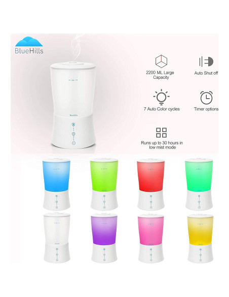 Difusor de Aceite Esencial BlueHills 2000ml Aromaterapia