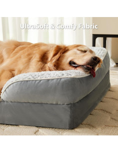 Cama ortopédica para perros grandes LEXTRO 91x68 cm gris 2