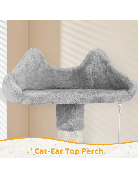 Árbol para Gatos Yaheetech 137cm Rascador con Hamaca Gris