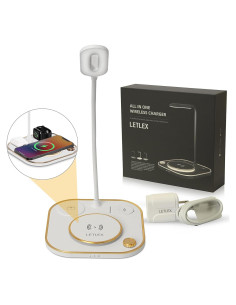 Lámpara de Escritorio LED Multifuncional LetLex 3 en 1 - Cargador Inalámbrico Qi 15W