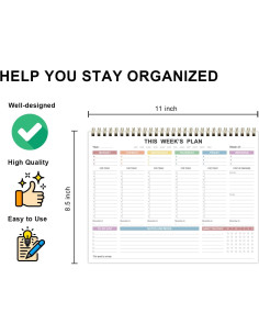 Planificador Semanal Sin Fecha Tuun Fuplan A4 Colorido 52 Hojas 2