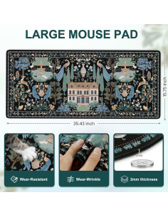 Alfombrilla de Ratón XXL iCasso Negra Antideslizante 90x40cm 2