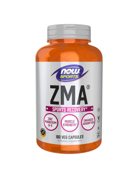 Suplemento ZMA NOW Sports 180 Cápsulas - Zinc, Magnesio, B-6