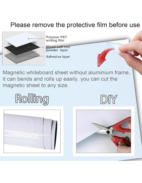 Hoja de Pizarra Blanca Borrable Autoadhesiva Cohibon 30x45 cm