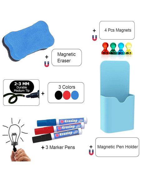 Hoja de Pizarra Blanca Borrable Autoadhesiva Cohibon 30x45 cm