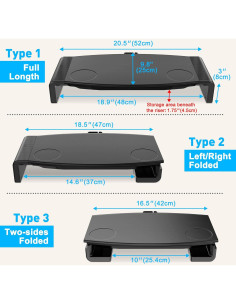 Soporte de Monitor Plegable AboveTEK con Cajón Ajustable Negro 2