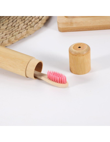 Estuche de Cepillo de Dientes de Bambú Elandy 2 Piezas 21cm